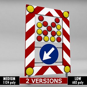 Sign accident street lamp low poly