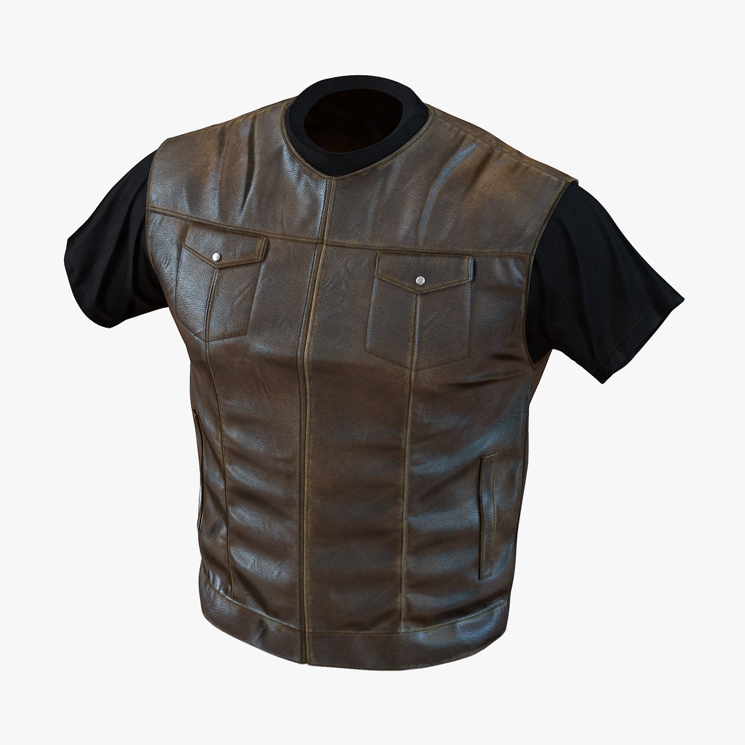 Biker Vest Generic 2 3D model preview
