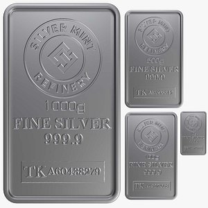 3D model Silver Bar Set