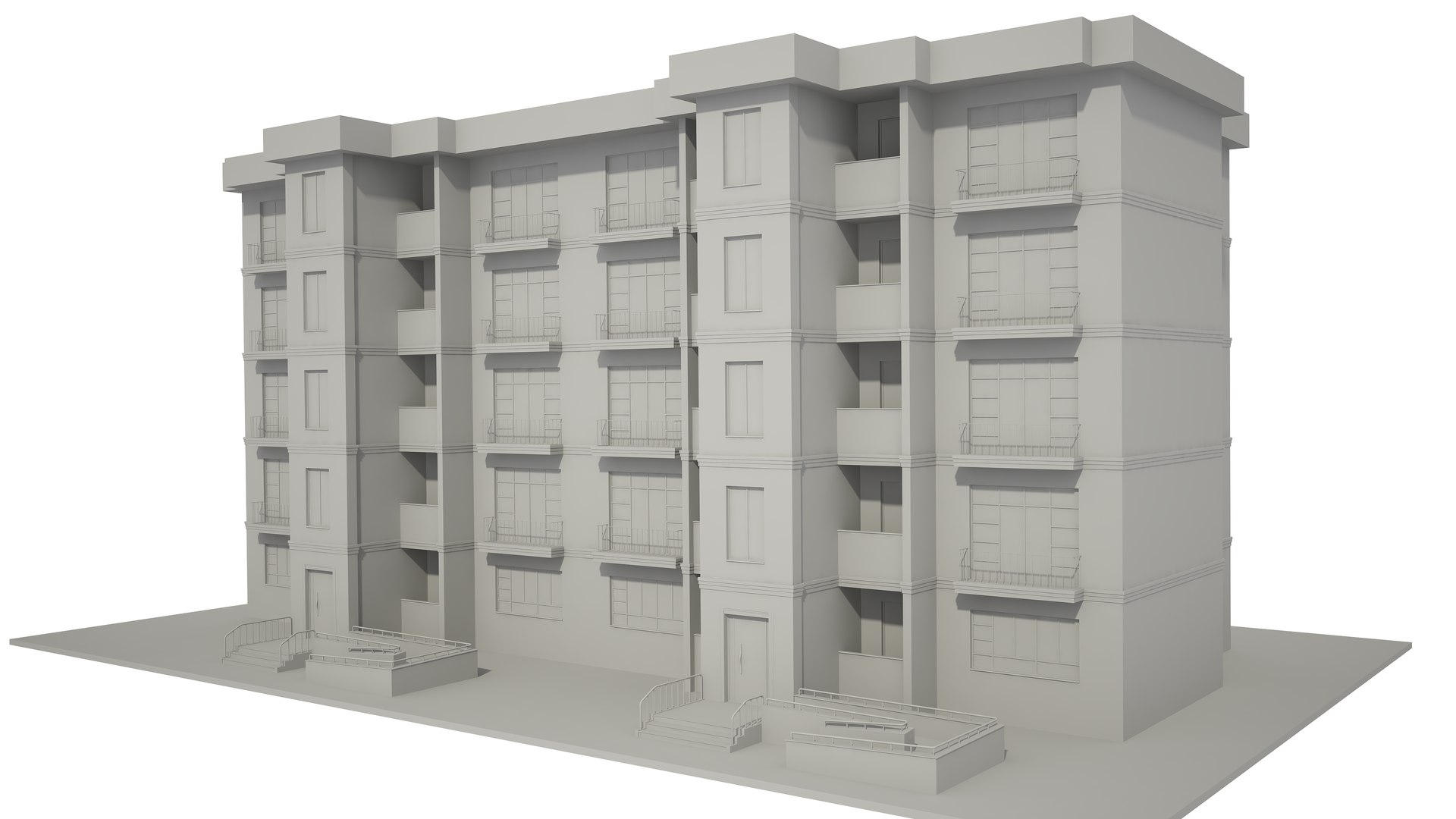 Apartment Building With Interior-NO TEXTURES 3D Model - TurboSquid 2333176