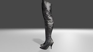 Woman Leather Boots 3D