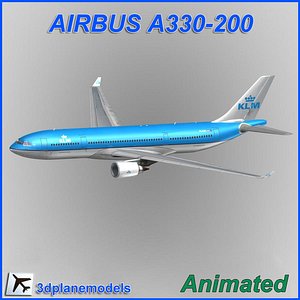 airbus a330-200 aircraft landing 3d model