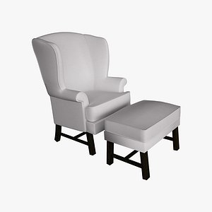 3D chair ottoman style model