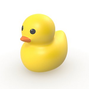 Yellow rubber Duck toy simple low poly