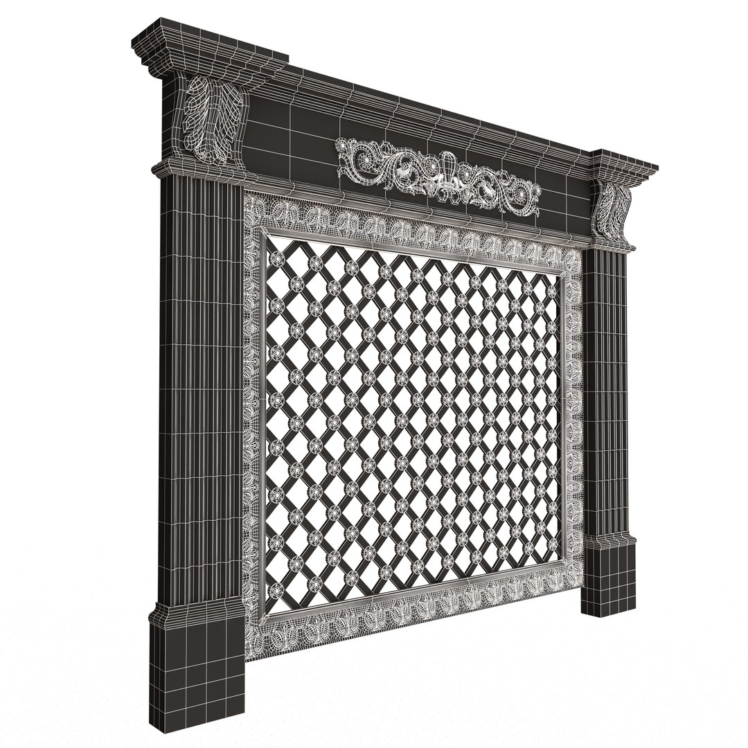 Radiator Cover Decorative Screening Grille Panel 012 3D Model ...