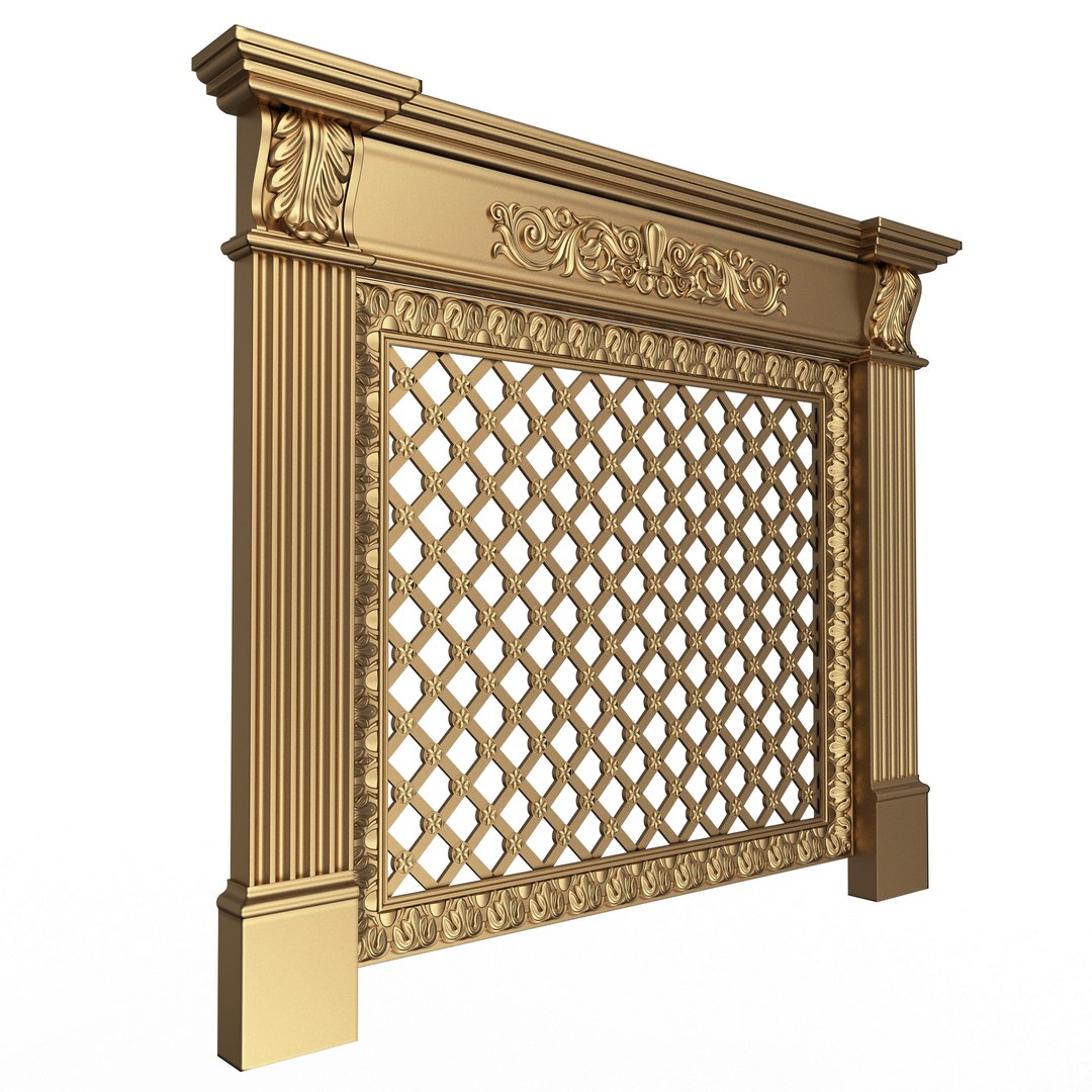 Radiator Cover Decorative Screening Grille Panel 012 3D Model ...