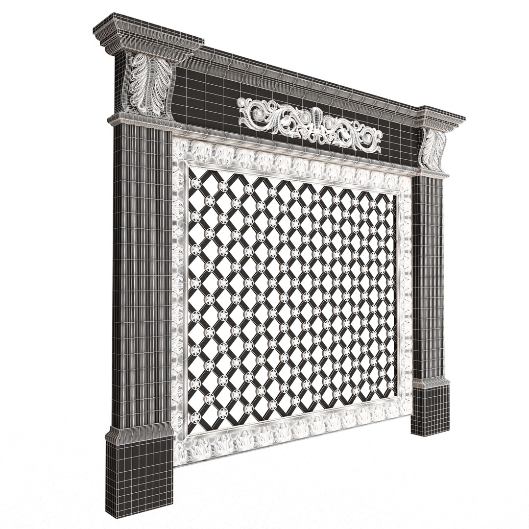 Radiator Cover Decorative Screening Grille Panel 012 3D Model ...