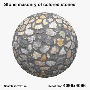 Stone masonry of colored stones
