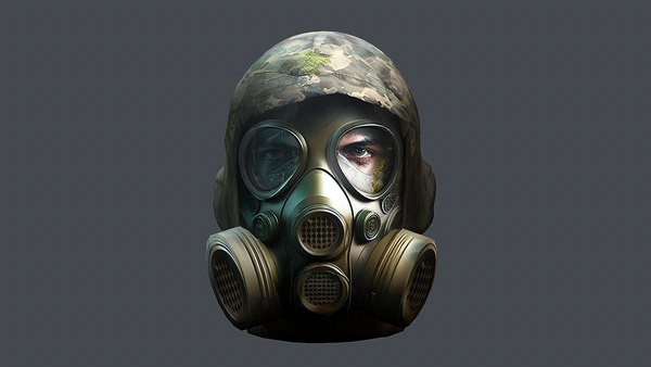 Gas mask protection futuristic isolated equipment 3D - TurboSquid 2033306