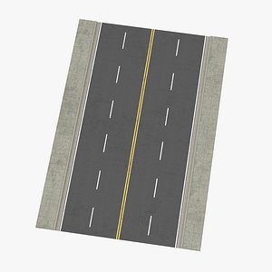 4 lane street straight 3d model