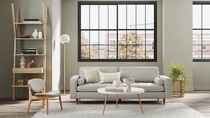 Living Room Interior Scene for Corona model