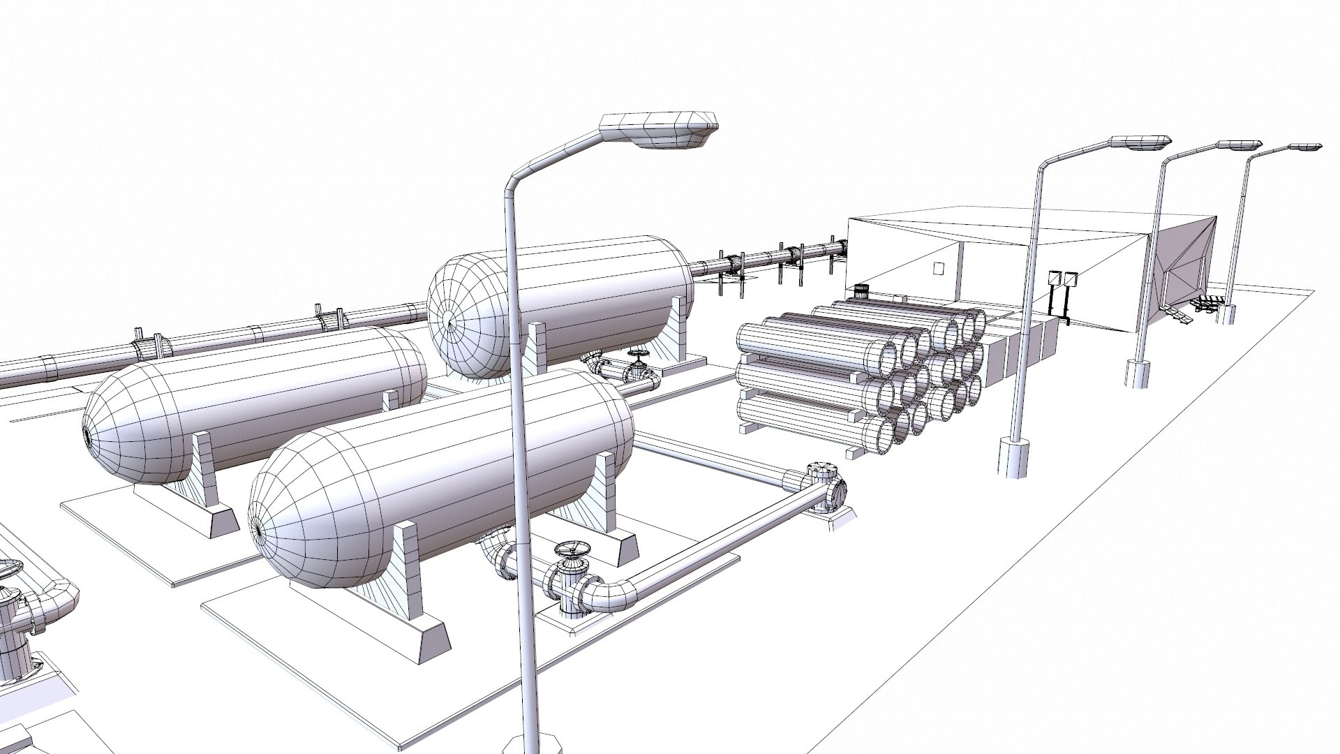 3D Model Detailed Refinery Collection - TurboSquid 2344269