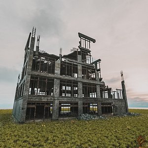 3D model destroyed building