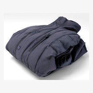 3D Black warm folded mens man jacket coat clothing winter wardrobe