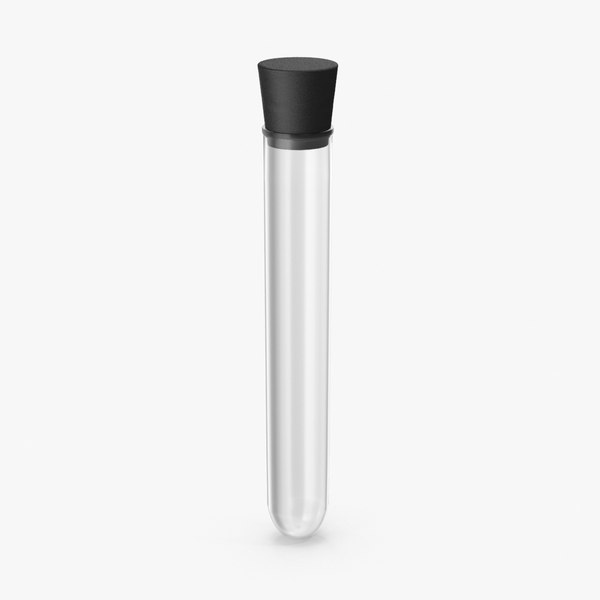 3d model small test tube black