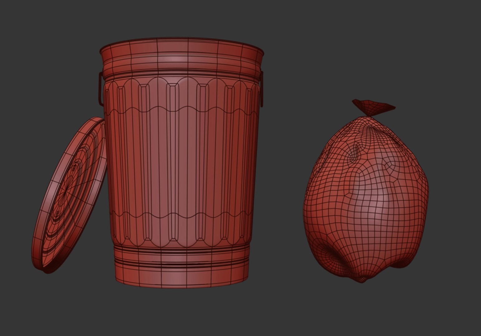 3D model trash can and garbage bag - TurboSquid 2146022