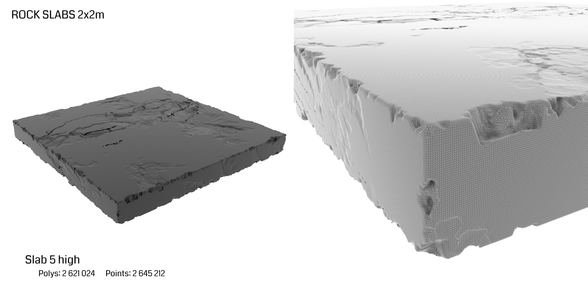 Rock Slabs 2x2m 3D Model TurboSquid 2181696