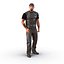 Biker Man Rigged 2 con piel modelo 3D