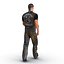 Biker Man Rigged 2 con piel modelo 3D