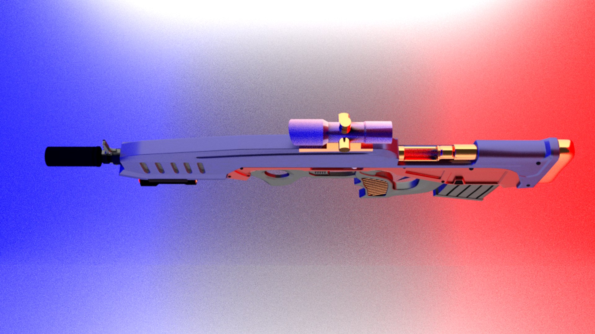Science Fiction Rifle Modern 3d 3ds