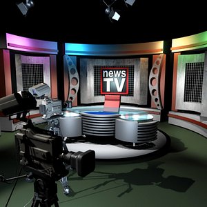 3ds max tv news studio cameras