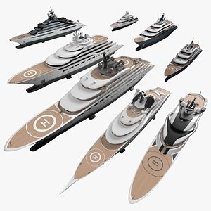 Lurssen Superyacht Fleet 3D model
