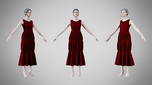 Dress 24 Burgundy Velvet With Design