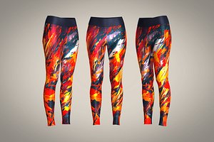 3D Girls Sports Leggings-sublimation Printed