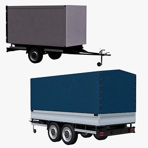3D small trailer cargo model