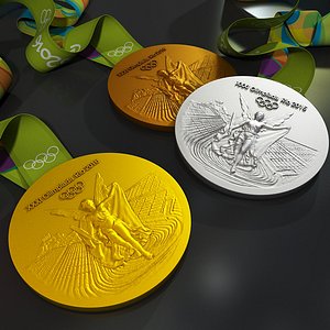 rio 2016 olympic medal 3d model