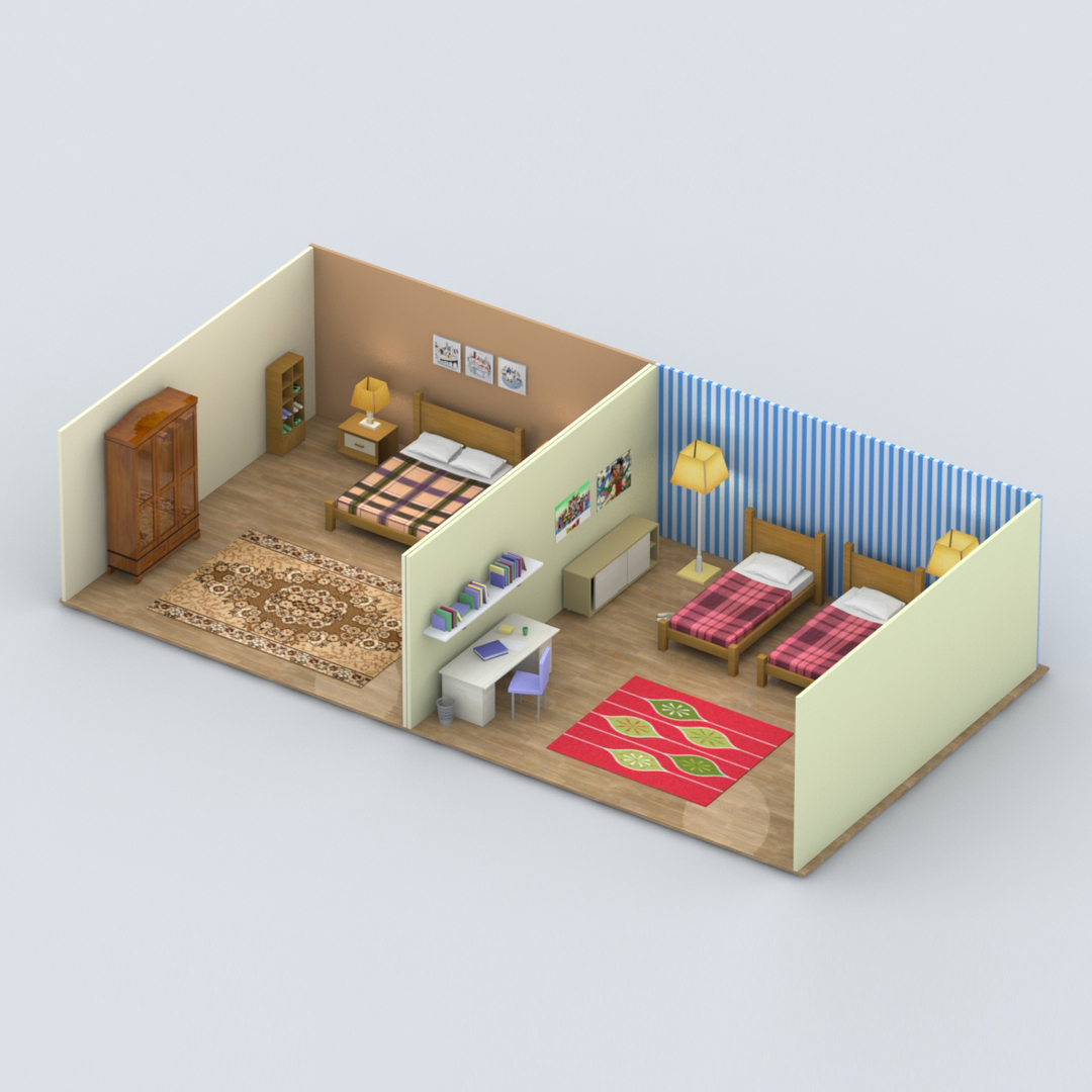 3d model bedroom bed room