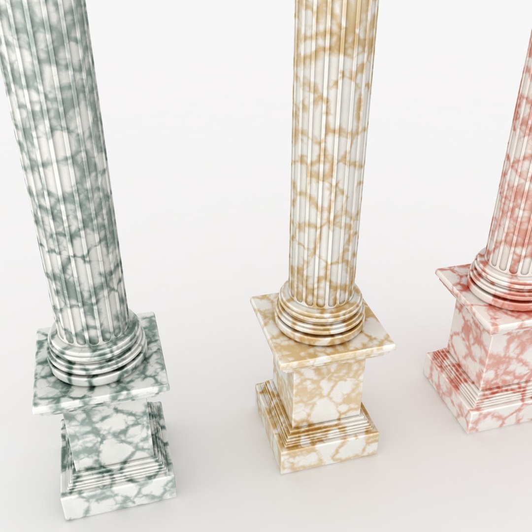 3d Model Of Column 03 3 Colors