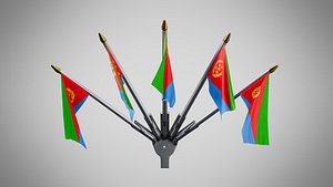3D model Wall Mount Flags 5 Of Eritrea