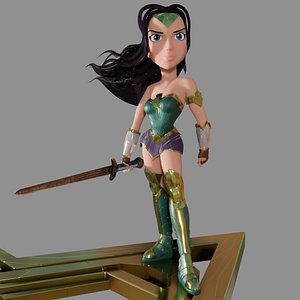 Amazon Woman Cartoon Style