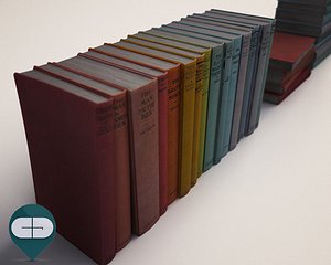 3d colored books model