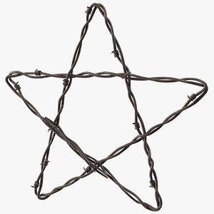 Barbed Wire Star Rusty 3D