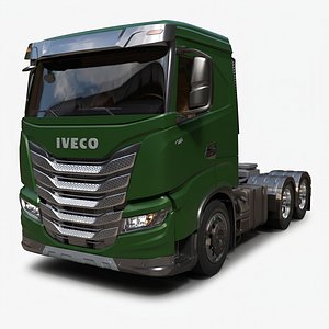 Iveco X-Way 480 Hi-Traction Semi Truck Wireframe Asset - Detailed Production-Ready 3D Asset