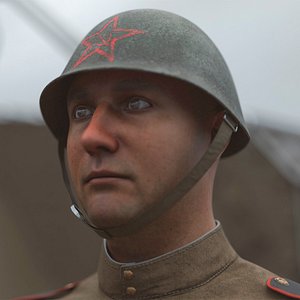 Soviet Infantry Soldier WWII Rigged for Maya 3D model