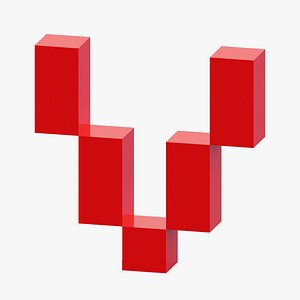 3D Pixel Letter V
