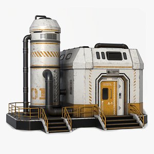 Sci-Fi Industrial Building 3D model