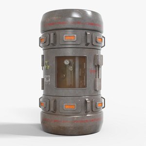 3D Tritium Container Hydrogen-3 Low-poly 3D model model