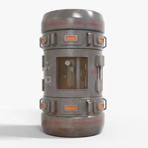 Tritium Container Hydrogen-3 Low-poly