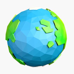 cartoon low poly planet