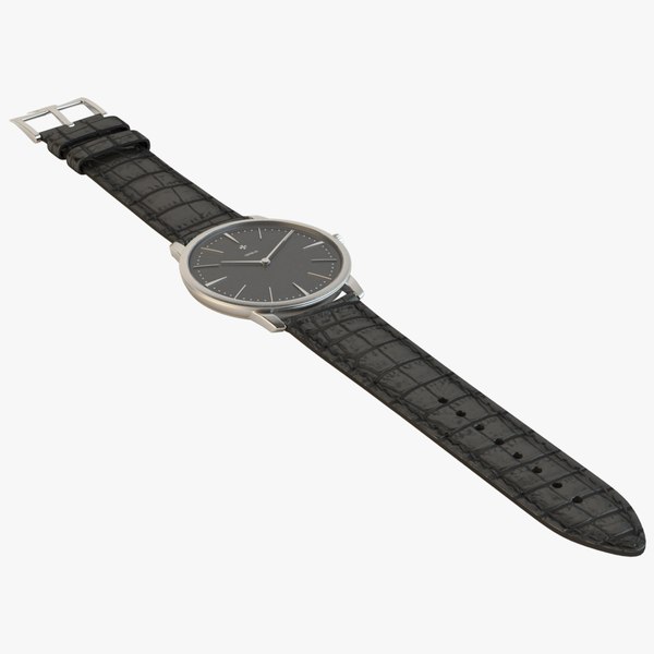 luxury watch silver black 3D model