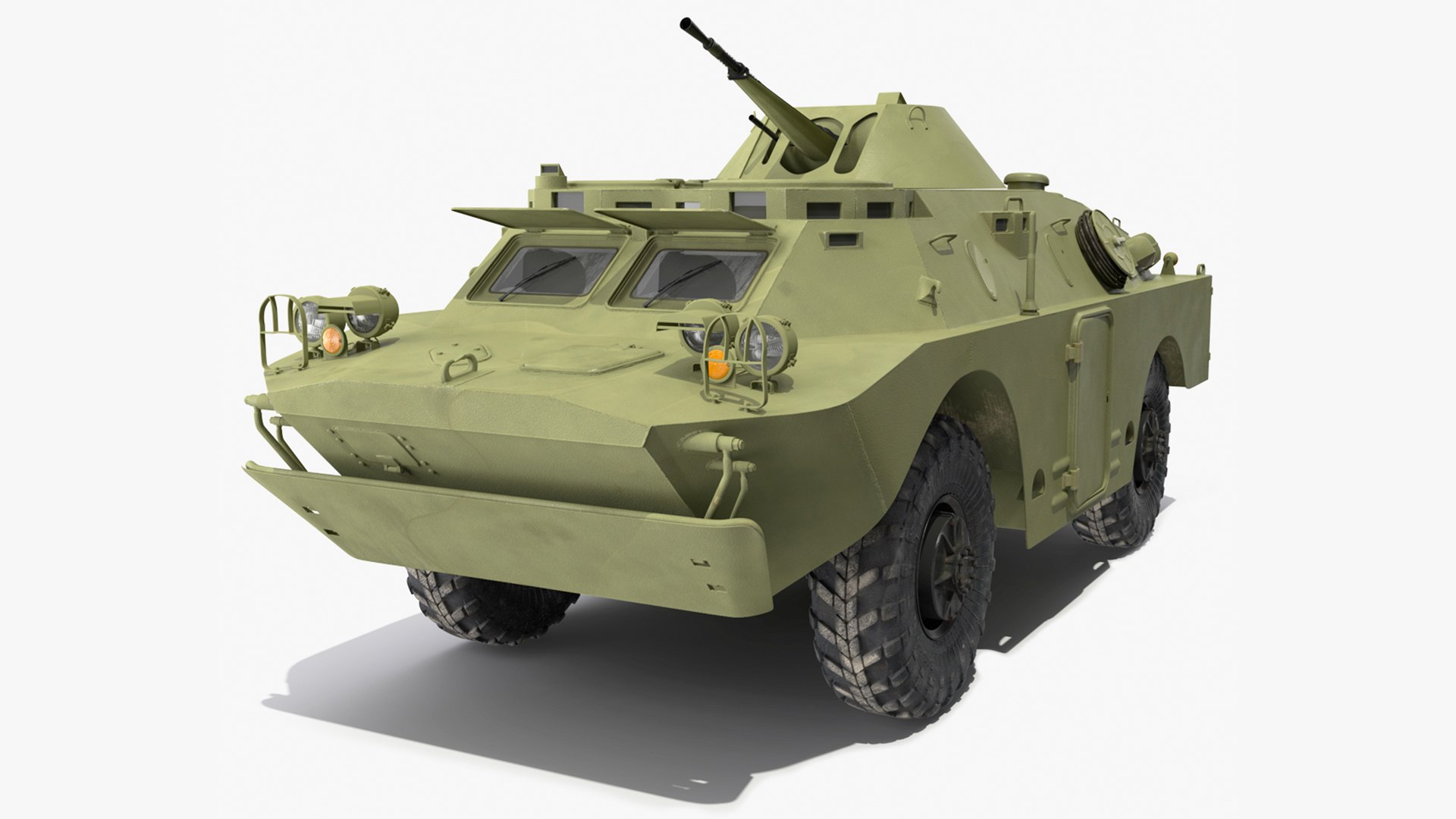 BRDM 2 Amphibious Vehicle Green 3D model preview