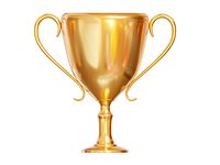 3d realistic golden trophy cup