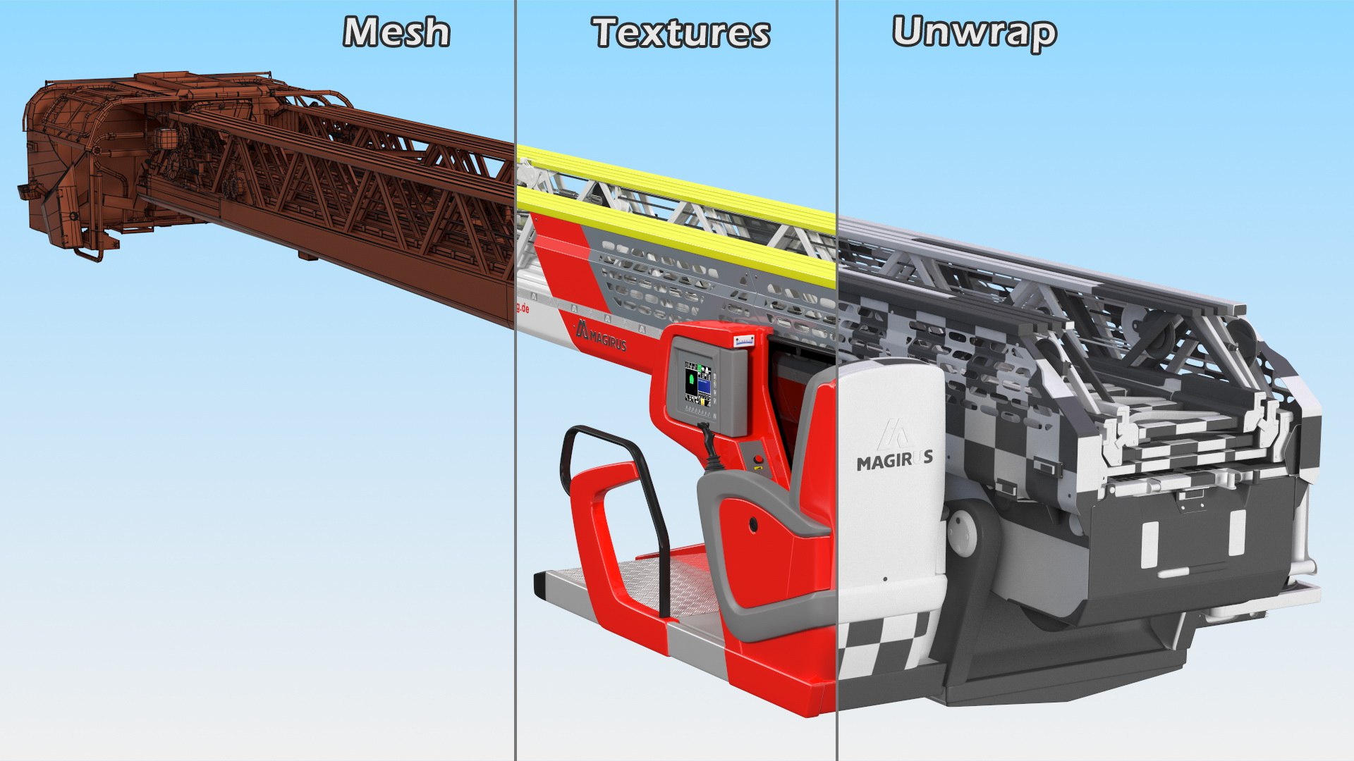 M32l turntable ladder rigged 3D model - TurboSquid 1708313
