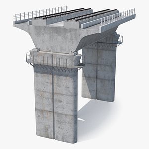 3D rail bridge section model