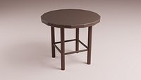 Fantasy Low Poly Hobbit Round Wooden Table