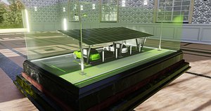 3D Solar Carport Type-1 3x12 Panels Diorama
